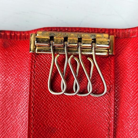 Louis Vuitton Red Epi Leather Four Key Holder with Certificate of Authenticity - Picture 5 of 9